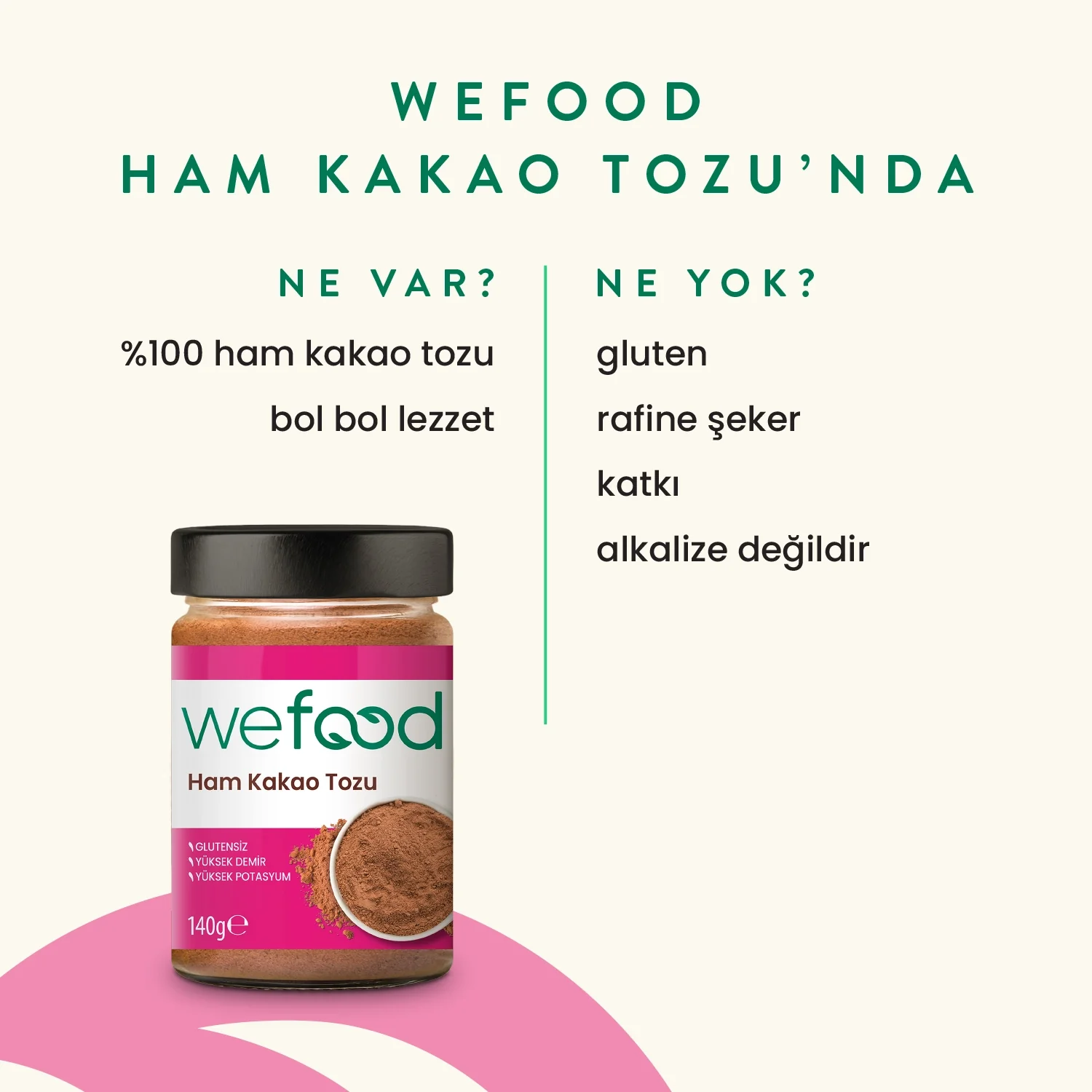 Wefood Ham Kakao Tozu 140gr - Görsel 4