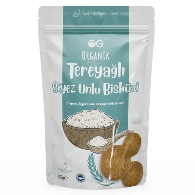 Og Natural Organik Tereyağlu Siyez Unlu Bisküvi 100gr