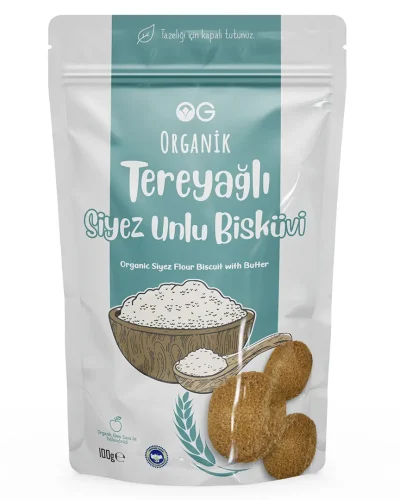 Og Natural Organik Tereyağlu Siyez Unlu Bisküvi 100gr