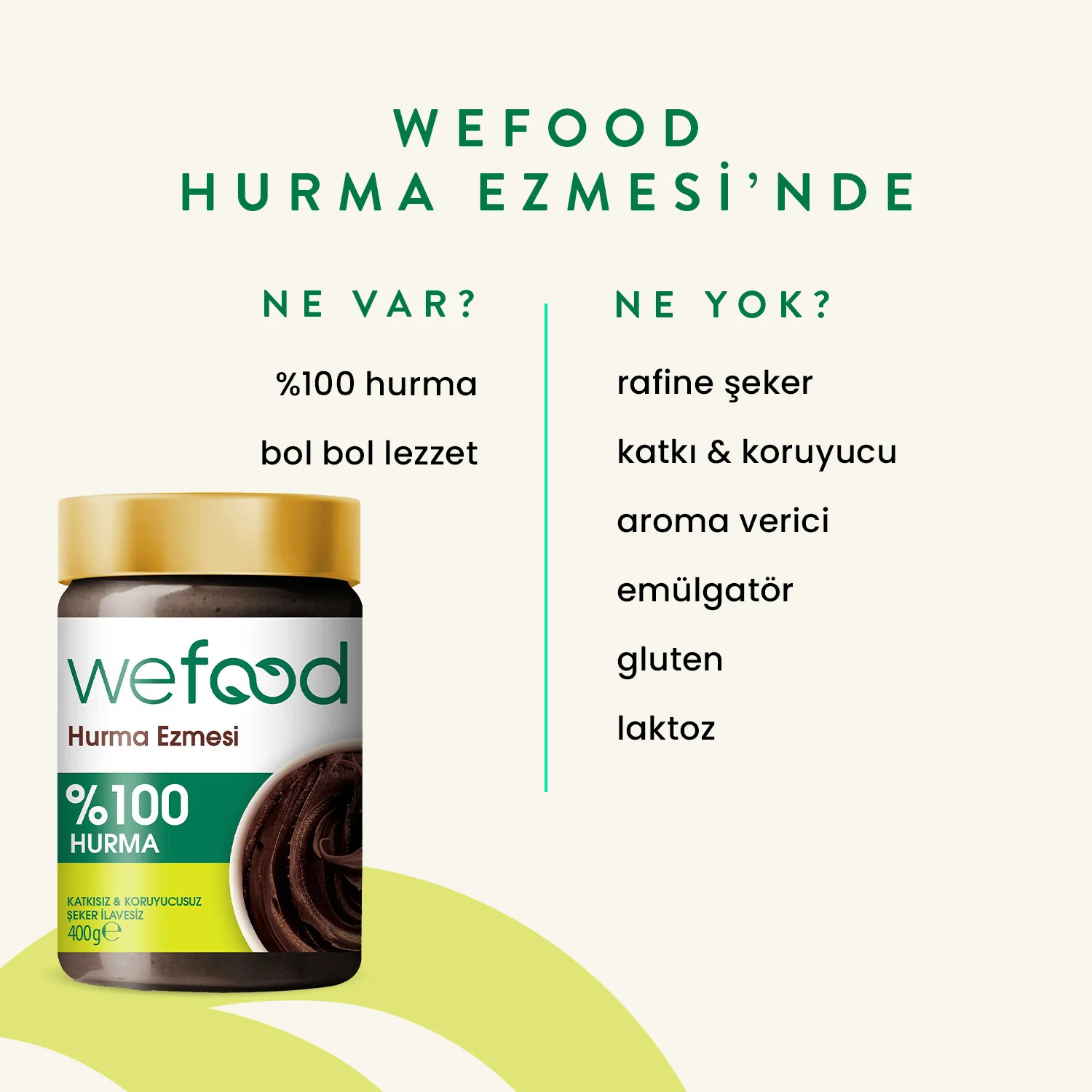 Wefood %100 Sade Hurma Ezmesi 400gr - Görsel 3