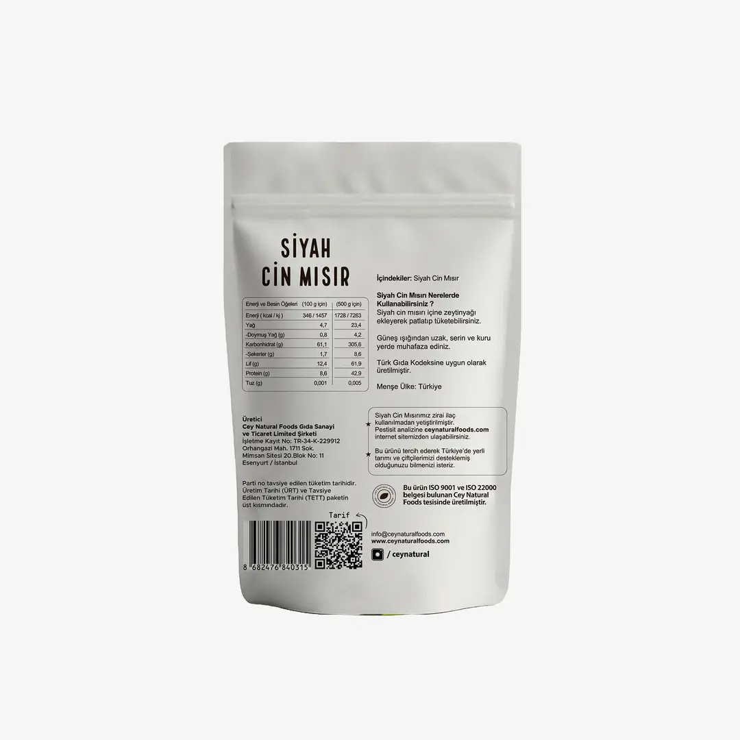 Cey Natural Siyah Cin Mısır 500 g - Görsel 2