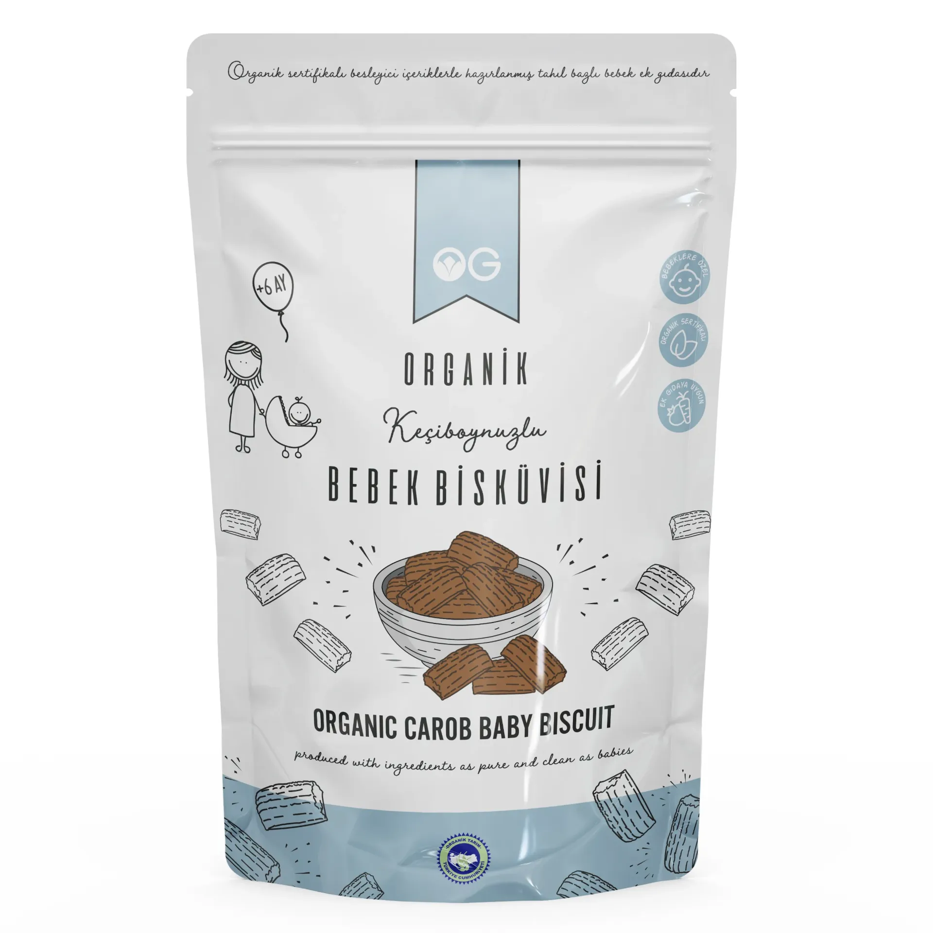 Og Natural Organik Keçiboynuzlu Bebek Bisküvisi 150gr(+6 Ay)