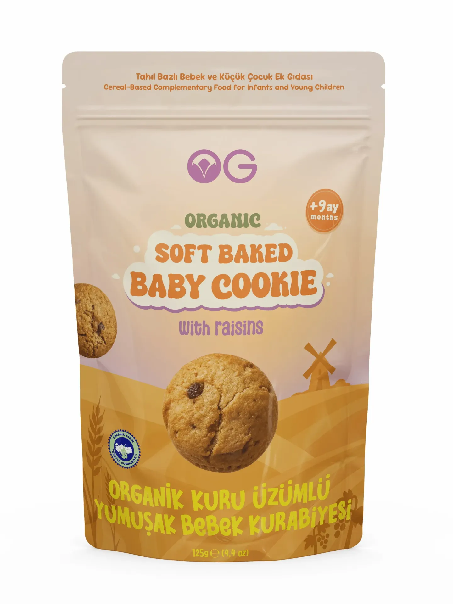 Og Natural Organik Yumuşak Bebek Kurabiyesi 125gr