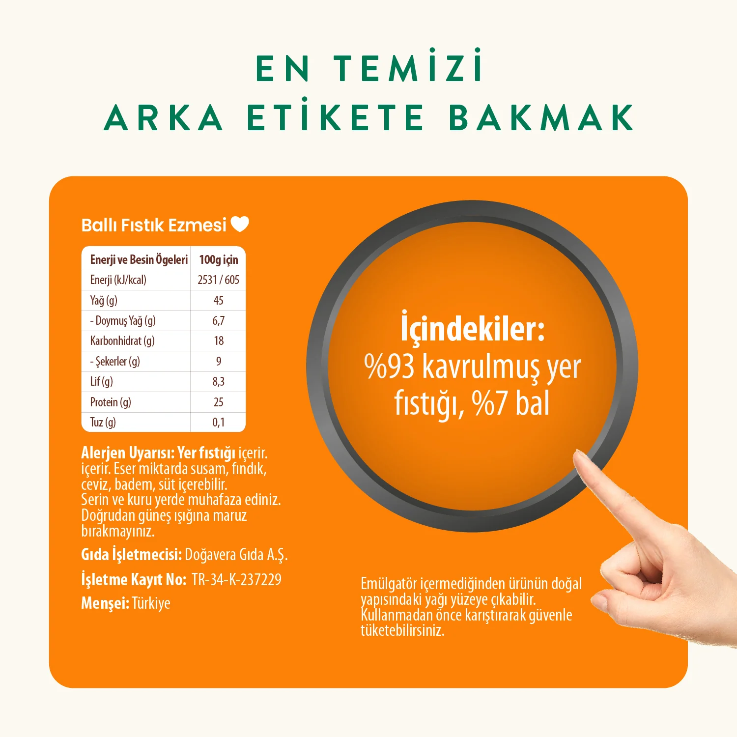 Wefood Şekersiz Ham Ballı Fıstık Ezmesi 300 gr (Fıstık Parçacıklı) - Görsel 6